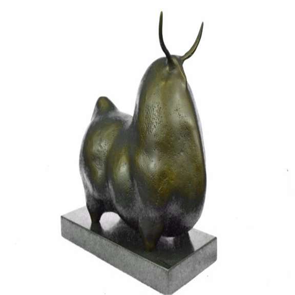 Dark Brown Patina Fighting Bull Bronze Sculpture