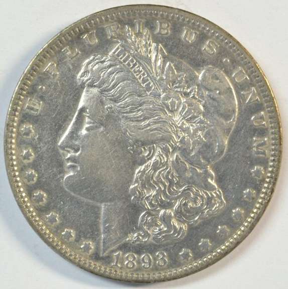 Needle-sharp 1893-P Morgan Silver Dollar. Rare key date