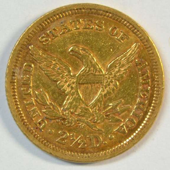 Razor-sharp 1853 US $2.50 Liberty Gold Piece. Nice