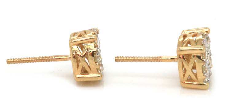 Sparkling Diamond Earrings in Yellow Gold