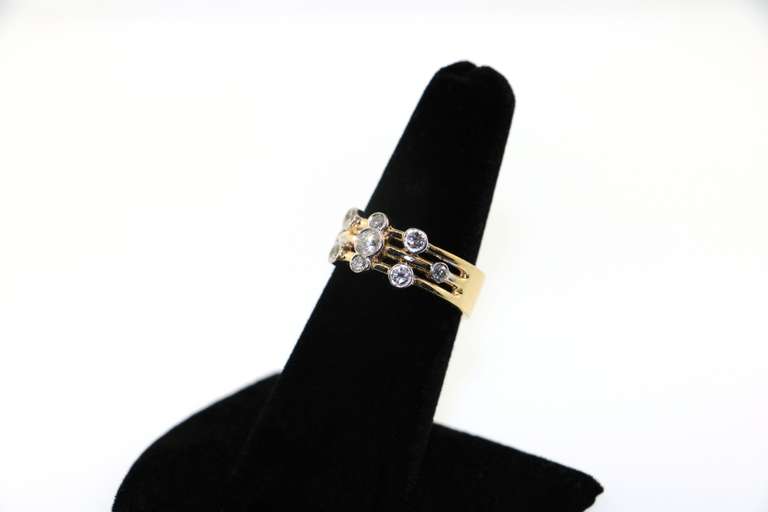 Contemporary 14kt Yellow Gold Diamond Ring