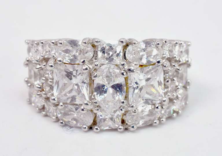 Sparkling CZ Band Ring in Sterling Silver