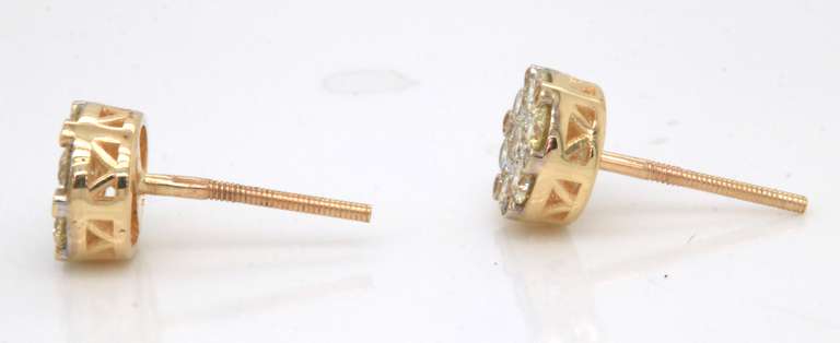 Beautiful Flower Style Diamond Earrings