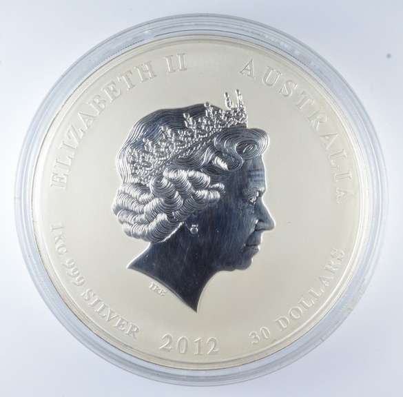 2012 Australia 30 Dollars - 1KG .999 Fine Silver - Year Of The Dragon