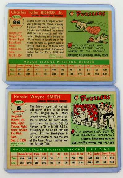 2 Topps 1955 Baseball Cards