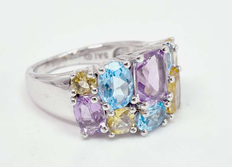 Fantastic Multi-Gem Sterling Silver Ring