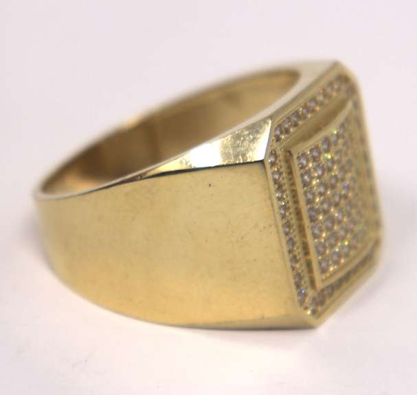 Dazzling Yellow Gold Cluster Ring  With CZ Stones