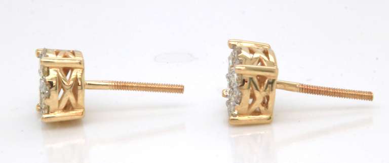 Brilliant Yellow Gold Diamond Earrings