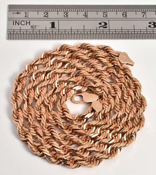 Unusual Sturdy Rose Gold Rope Necklace
