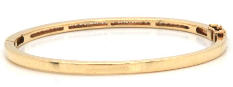 14k yellow gold ladies diamond bangle bracelet