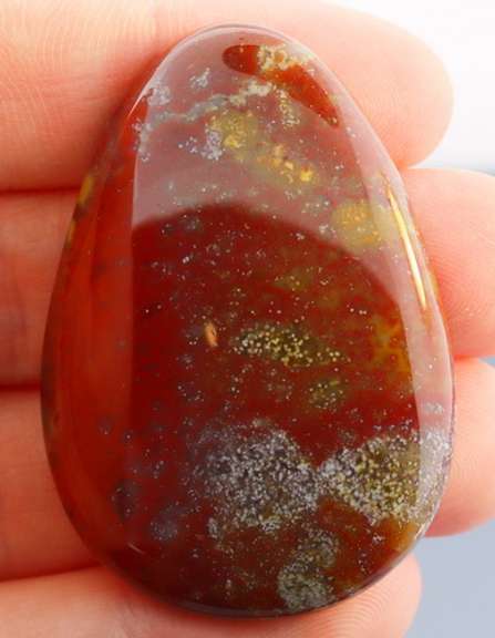 Incredible liquid luster on this 101.31ct natural Bloodstone