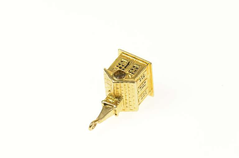 14K Yellow Gold 3D Church Chapel Lords Prayer Stanhope Charm/Pendant