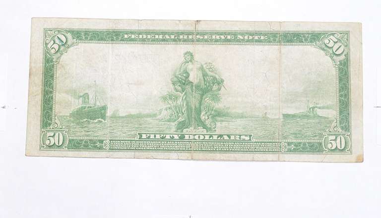 1914 $50.00 Cleveland, OH. Federal Reserve Large Note