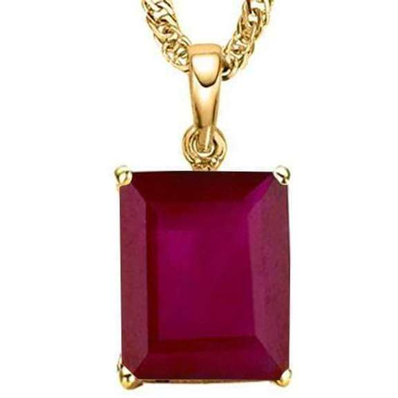 1.11 CT GENUINE RUBY 10KT SOLID YELLOW GOLD PENDANT
