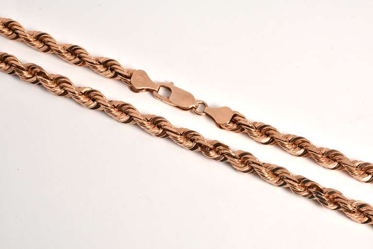 Unusual Sturdy Rose Gold Rope Necklace