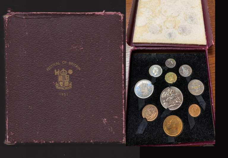 1951 King George VI Festival of Britain 10 Coin  proof set in original holder