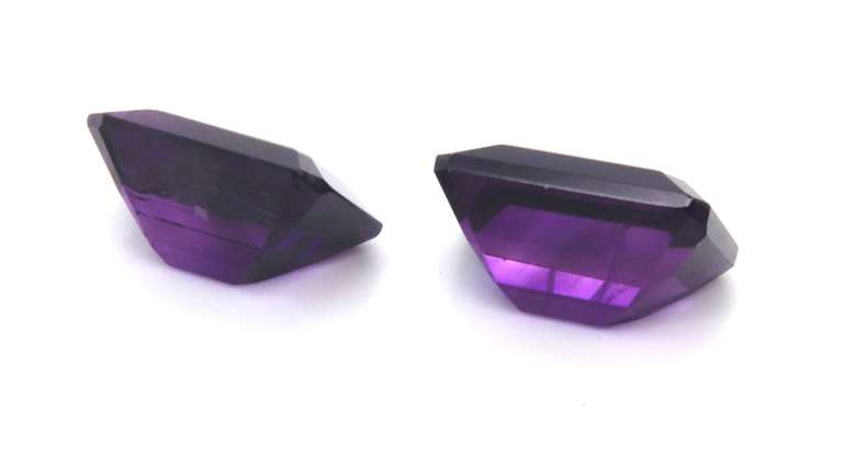 Amazing Set of Emerald Cut Amethyst Gemstones, 22.84ct