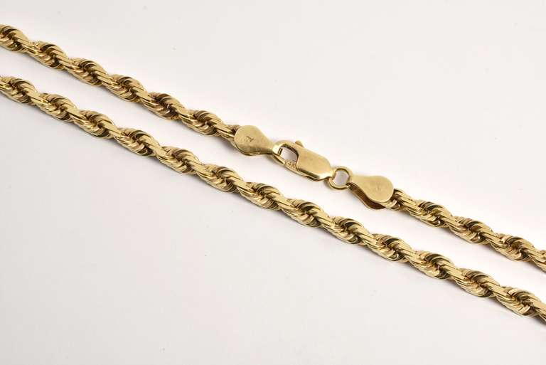 Thick Diamond Cut Rope Necklace