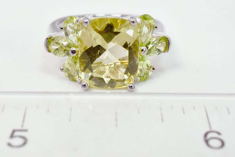 Multi Colored Gemstones Set in Sterling Silver Ring