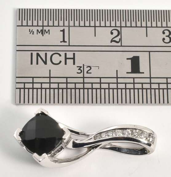 Modern WG, Black Onyx, & Diamond Pendant