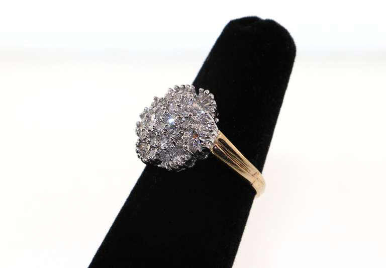 14kt Yellow Gold Ladies Diamond Cluster Ring