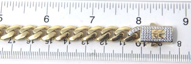 Attractive Yellow Gold Curb Cuban Link Bracelet