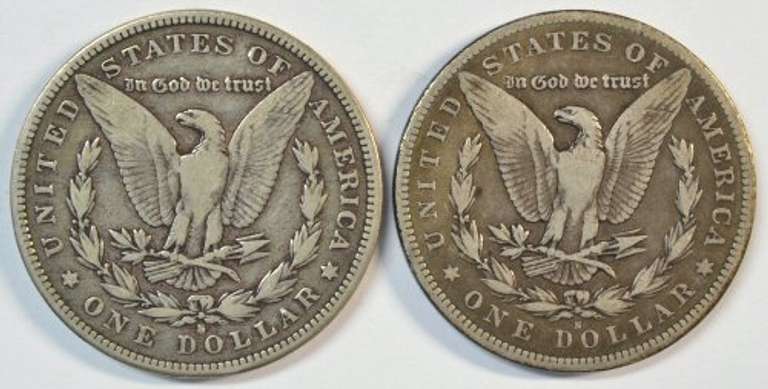 Very scarce 1892-S & 1894-S Morgan Silver Dollars