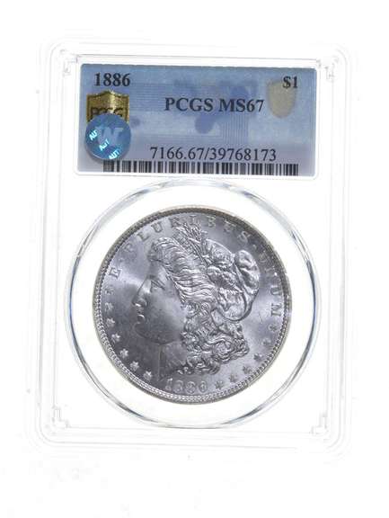 MS67 1886 Morgan Silver Dollar - Sight White - Graded PCGS