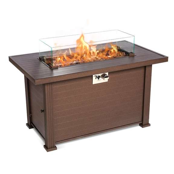 Fire Pit Table 44 inch 50000 BTU Pulse Ignition Square