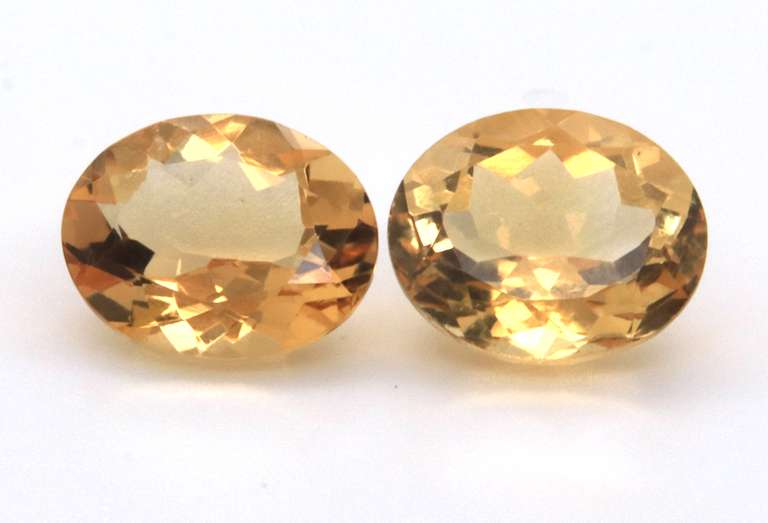 Charming Pair of Oval Cut Citrine Gemstones, 8.25ct