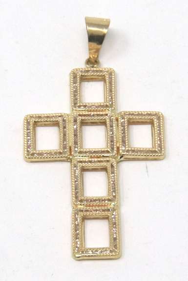 Fancy Yellow Gold Cross Pendant