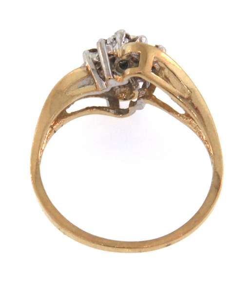 Fun 10kt Yellow Gold Diamond Cluster Ring