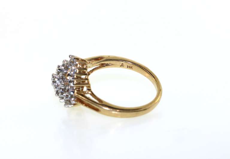 14kt Yellow Gold Clarity Diamond Cluster Ring