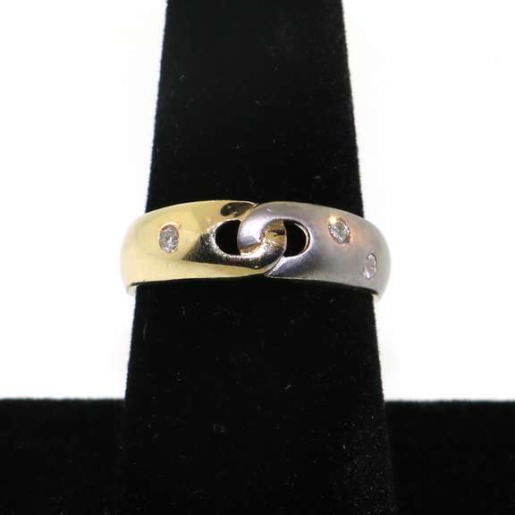 14kt Yellow and White Gold Diamond Gimmel Ring