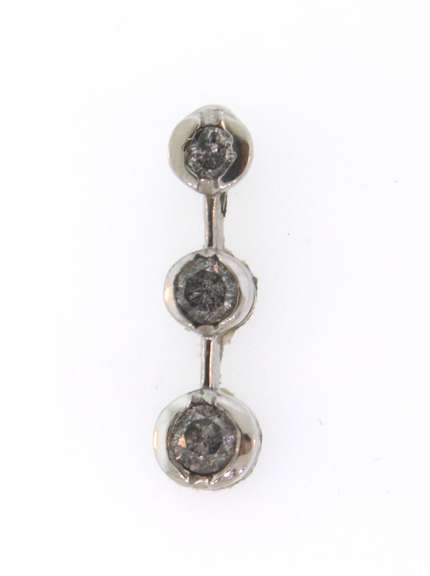14k white gold three diamond pendant