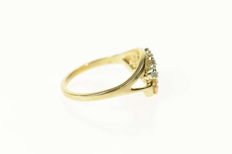 10K Yellow Gold Black Hills Leaf Birthstone Peridot Bypass Ring
