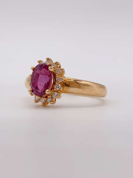 18kt Yellow Gold, Ruby, & Diamond Ring