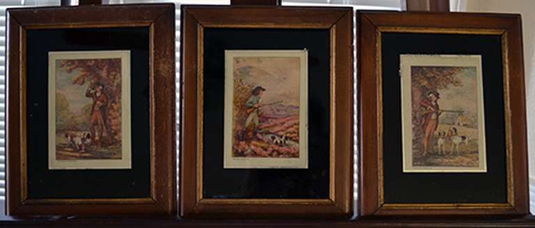 Vintage Framed Bird Hunting High Quality Art Prints: Woodcock, Partridge and Grouse Shooting, Set of 3