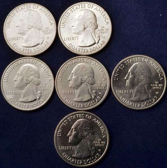 Lot Of 6 2019-W Quarters Lowell BU.
