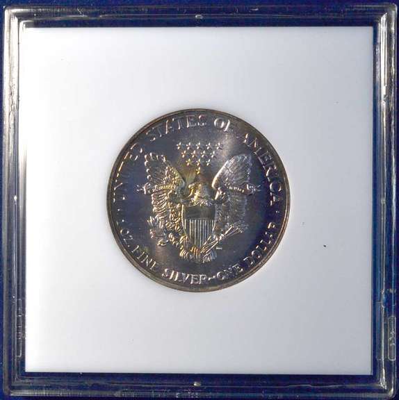 1988 American Silver Eagle, Toning. BU.
