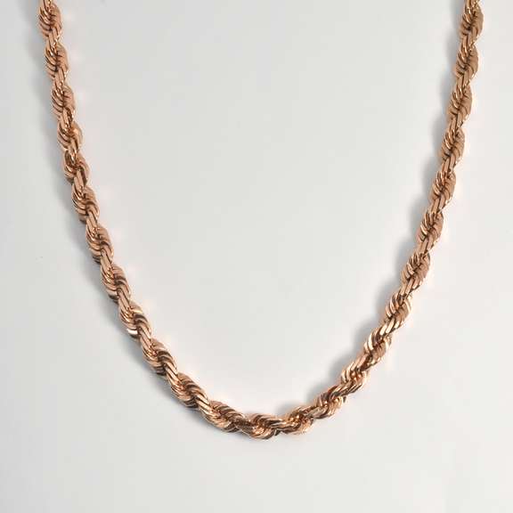 Unusual Sturdy Rose Gold Rope Necklace