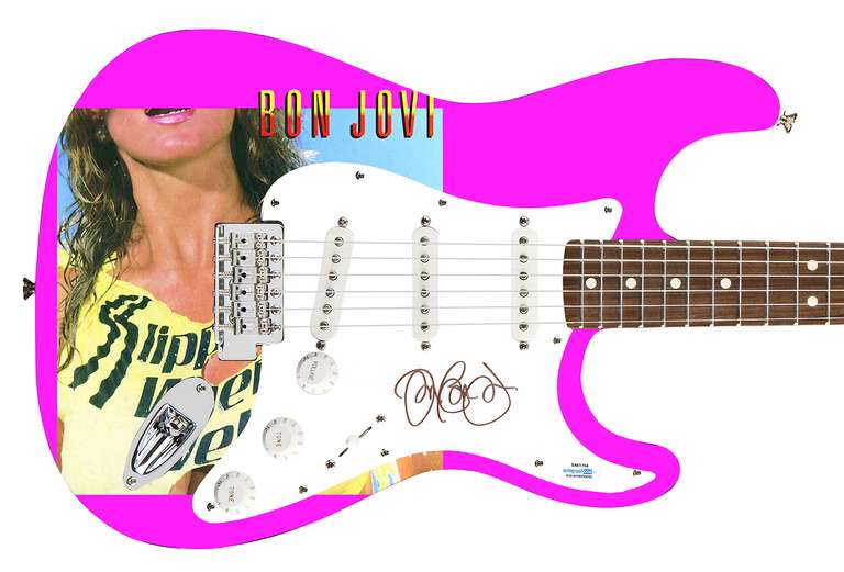Jon Bon Jovi Autographed Signed Custom Photo Graphics Guitar ACOA