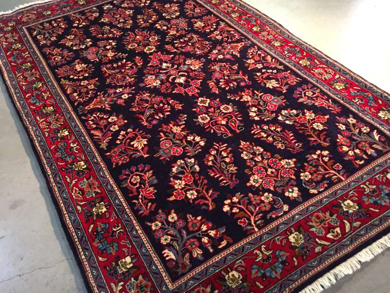 Authentic Persian Sarouk Rug 4x7