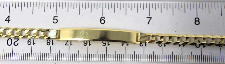 Handsome Yellow Gold Cuban ID Bracelet