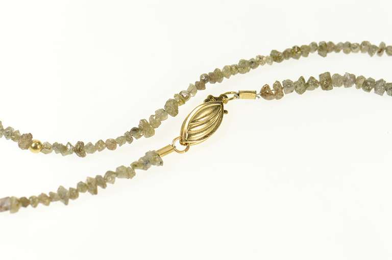14K Yellow Gold Raw Pyrite Stone Beaded 3.3mm Statement Necklace