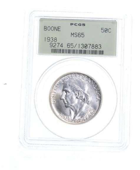 MS65 1938 Boone Bicentennial Commemorative Half Dollar - Graded PCGS