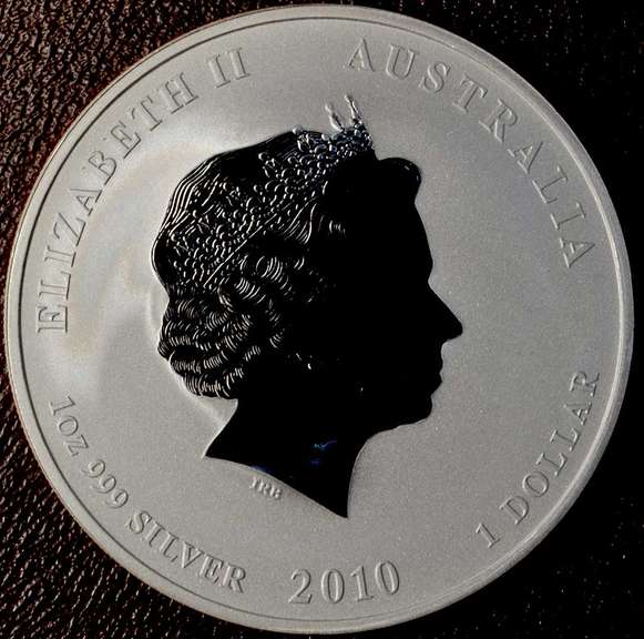 2010 Australia Year Of The Tiger 1oz Silver Dollar.