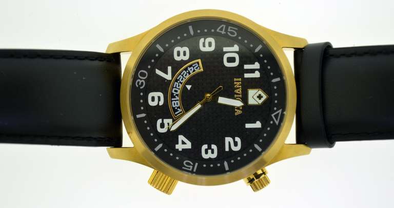 Invicta Watch with Black Leather Strap