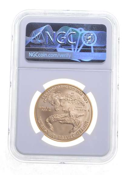 MS70 2008-W $50 Burnished American Gold Eagle - Graded NGC