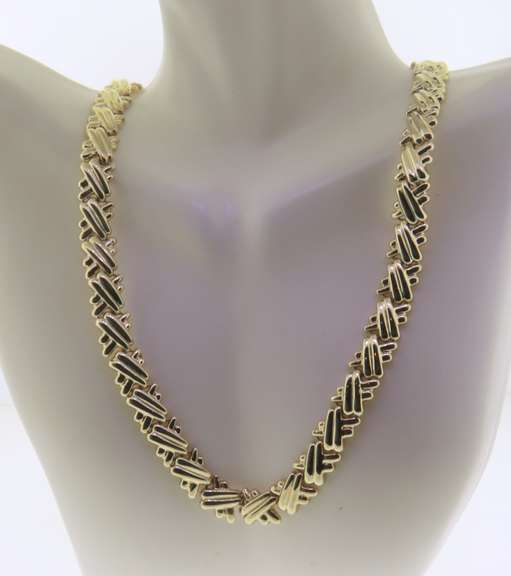 Outstanding Yellow Gold Stampato X Necklace